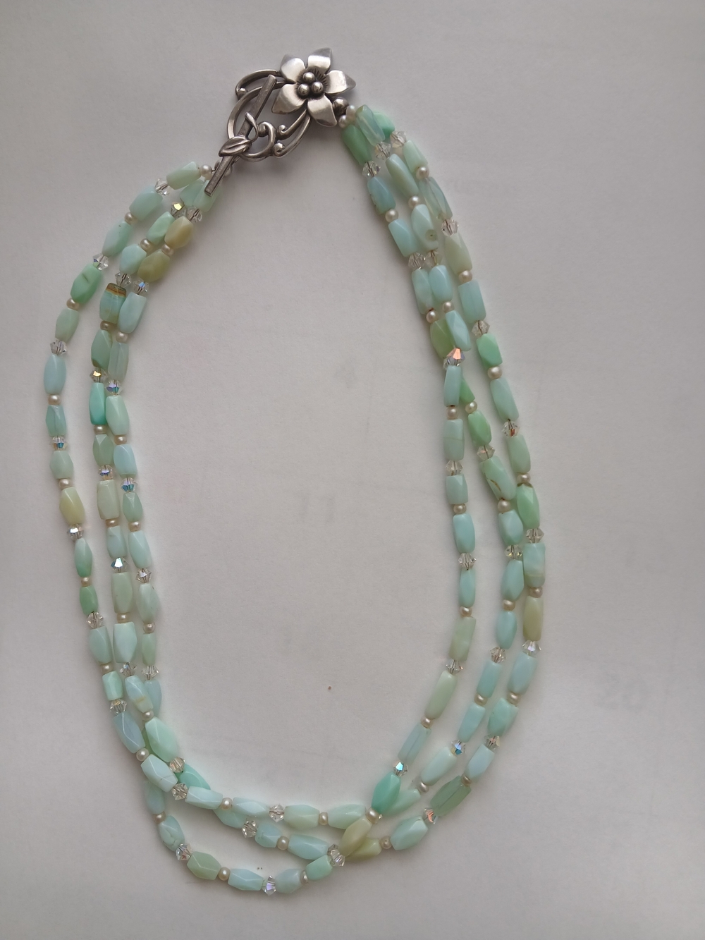 Multi-Strand Seafoam Beaded Necklace